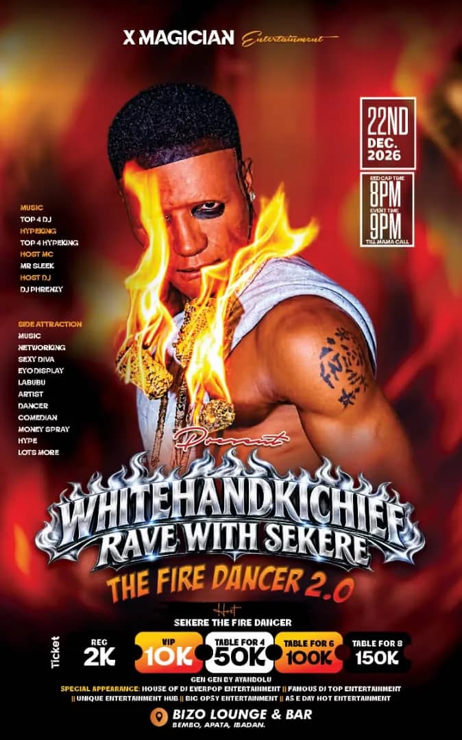 WHITEHANDKICHIEF RAVE WITH SEKERE THE FIRE DANCER 2.O cover